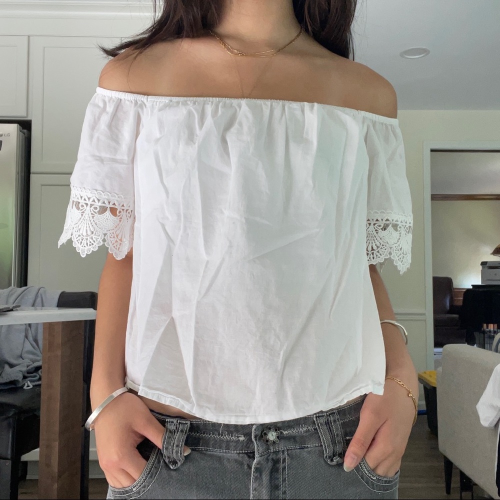 White Flowy blouse